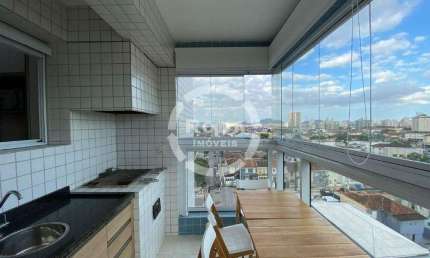 Apartamento 1 quarto Porteira Fechada Varanda Gourmet 1 vaga Lazer Completo Boqueirão/Santos