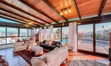 Elegance Imóveis vende cobertura com 483 m2 privativos, 3 dormitórios, suíte, piscina, 4 vagas box garagem Auxiliadora Porto Alegre.