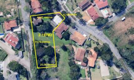 Área de 2.197m2 ZR1 - Cascatinha 1.500 metros Parque Barigui