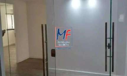 Excelente Conjunto Comercial no bairro da Vila Olímpia,  com 90m²  a.u., ar condicionado, copa, piso laminado, 2 vagas. REF: 19.228