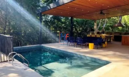 Excelente casa em condomínio fechado em Atibaia SP, com 405 m² a.u., 1200 m² terreno com 4 edificações,  casa principal, edícula, lazer e garagem (REF 19.424)