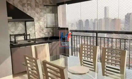 Excelente apto no Parque São Jorge, com 85m² a.u., 2 dormitórios (2 suítes), sala, cozinha americana, área de serviço, varanda gourmet, 2 vagas, lazer (REF 20.449)