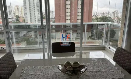 Excelente apto V. América, Santo André , 132m² a.u., 3 suítes, varanda envidraçada, escritório, 3 vagas, lazer (REF 20.562)