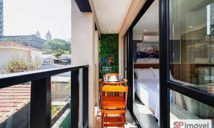 Excelente apto studio, 32m² a.u., mobiliado , 1 dormitório, sala, varanda, lazer. Prox. Metrô Santuário N.S. Fátima (REF 20.703)