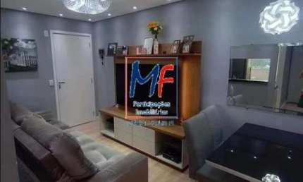 Excelente apto na Vila João Ramalho, Santo André/SP, com 48m² a.u., 2 dormitórios, sala, cozinha planejada, sacada, lavanderia, 1 vaga, lazer (REF 21.247)