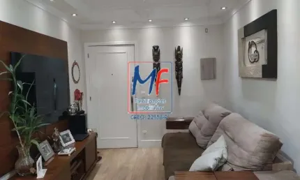 Excelente apto em marapé, santos/sp, com 64m² a.u., 2 dormitórios (1 suíte), sala, cozinha, lavanderia, 1 vaga, lazer. prox. av. sen. pinheiro machado (ref 21.265)