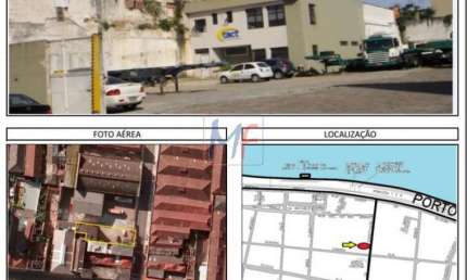 Excelente Terreno com 407 m2, e prédio e pátio com  238 m2 a c. , testada de 11 mts , bem localizado no  Centro / Santos.  REF 7142 -