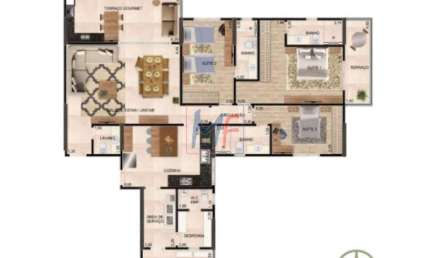 REF. 14.591 - Lindo Apartamento , novo ,  localizado no bairro Ponta da Praia, com 167 m² a.u., 3 suítes, 2 vagas, terraço gourmet e lazer.