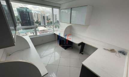REF: 14.600 - Conjunto comercial 44 m² , decorado e mobiliada com mesas, cadeiras e armários, divisórias, ar condicionado central e 1 vaga .