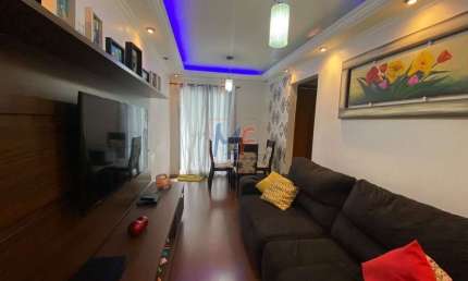 Lindo apartamento na Vila Carmosina, com 55 m²a.u.,  Mobiliado , com 2 quartos, sala, cozinha, banheiro, 1 vaga livre e Lazer. (REF: 15.404)