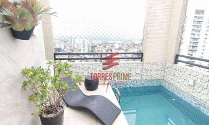 Cobertura com 3 dormitórios à venda, 191 m² por R$ 2.235.000,00 - Embaré - Santos/SP
