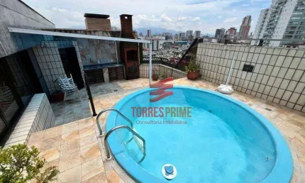 Cobertura com 4 dormitórios para alugar, 265 m² por R$ 10.000,00/mês - Pompéia - Santos/SP