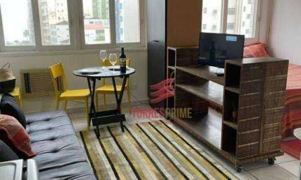 Studio Mobiliado com 1 dormitório para alugar, 36 m² por R$ 2.500/mês - Ponta da Praia - Santos/SP