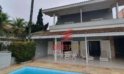 Casa frente ao mar 5 dormitórios, 7 vagas, enseada, guarujá sp