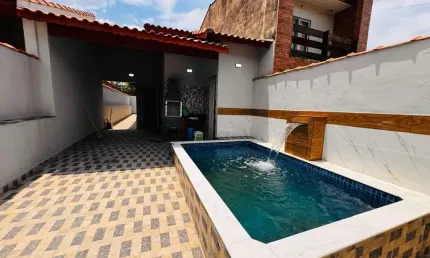 Casa para venda em itanhaém, campos elíseos, 2 dormitórios, 1 suíte, 2 banheiros, 2 vagas