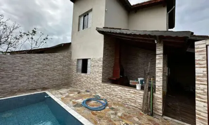 Casa para Venda em Itanhaém, Tupy, 3 dormitórios, 1 banheiro, 2 vagas