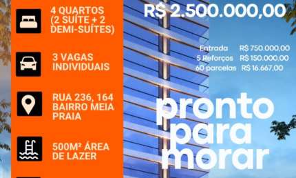 Apartamento com 4 quartos à venda na Rua 236, 164, Meia Praia, Itapema