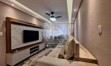 Venda Apartamento Santos SP - mAr dOce lAr  reformado, teto rebaixado, mobiliado com hidro no Campo Grande.