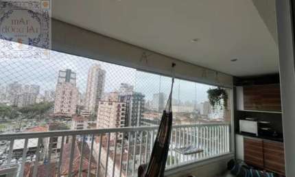 Venda Apartamento Santos SP - mAr dOce lAr mobiliado com sacada gourmet e lazer completo.