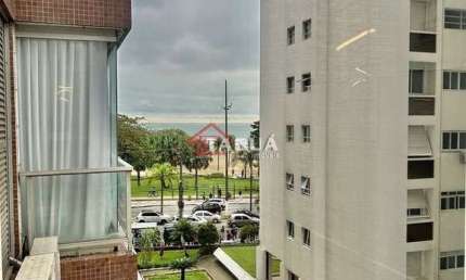 Venda Apartamento Santos SP - mAr dOce lAr pé na areia, mobiliado, com sacada lateral e vista mar, no Gonzaga!