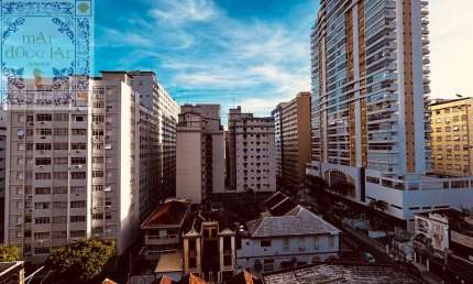 Venda Apartamento Santos SP - mAr dOce lAr  à uma quadra da orla da praia do Embare e com vaga garantida.