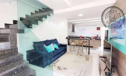 Sobrado com 3 dormitórios à venda, 84 m² por R$ 468.000,00 - Caiçara - Praia Grande/SP