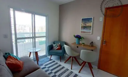 Apartamento com 1 dormitório para alugar, 41 m² por R$ 3.700,00/mês - Boqueirão - Praia Grande/SP