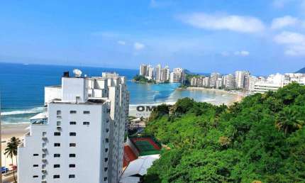 VISTA MAR - Apartamento com 3 quartos em prédio com lazer - Praia das Pitangueiras, Guarujá.
