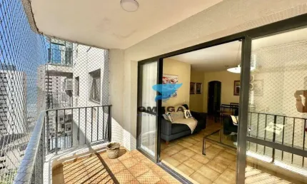 Praia das Pitangueiras, Guarujá, Próximo ao mar, 3 dormitórios (1 suíte), sala para 2 ambientes, sacada, vista mar, 2 vagas