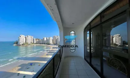 De frente para o mar, apartamento à venda na praia das Astúrias em Guarujá. Com 4 dormitórios e 2 vagas