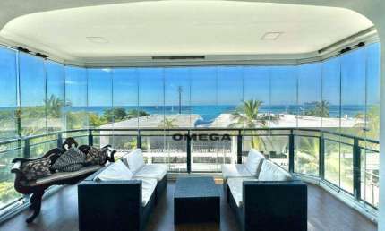 Praia das Pitangueiras, Guarujá, Frente ao mar, 4 dormitórios (1 suíte), Sala para 3 ambientes, Varanda, 2 vagas