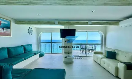 Apartamento reformado frente mar á venda na praia das pitangueiras no guarujá