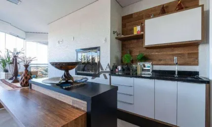 ** montalcini residencial - maravilhoso apartamento em andar alto c/ ampla varanda gourmet c/ churrasqueira **