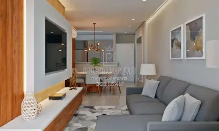 Lançamento na Praia Grande, no bairro Aviação á apenas 300 metros da praia com 2 ou 3 dormitórios sendo 1 ou 2 suítes, sala com sacada gourmet, vista livre e iluminação natural, cozinha, área de servi
