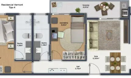 Vila caiçara, apto novo 2 dorms com sacada, lazer, vista para o mar