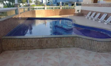 Vila caiçara, apartamento 2 dorms, suite, frente total para o mar