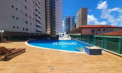 Pronto para morar, apartamento mobiliado, com 2 dormitórios à venda, 75 m² por r$ 750.000 - canto do forte - praia grande/sp
