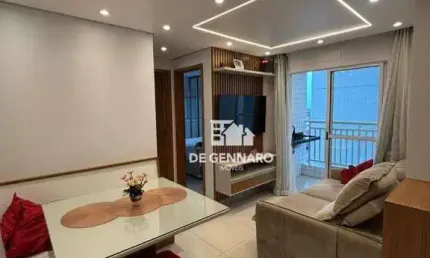 Praia grande, avicao, apartamento mobiliado, 2 dormitórios, lazer completo