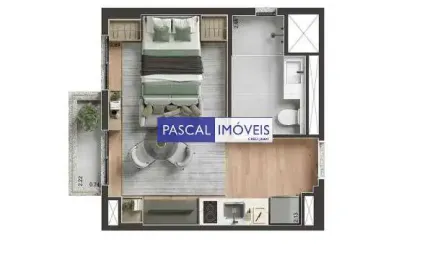 Apartamento com 1 quarto à venda na rua casa do ator, 566, vila olímpia, são paulo, 28 m2 por r$ 418.000