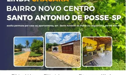 Linda chácara no novo centro, santo antonio de posse - sp