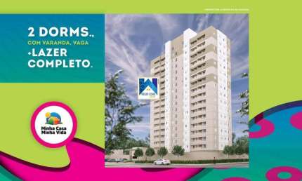 Apartamento 2 dormitorios com varanda, vaga e lazer completo