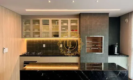 Apartamento com excelente localização, 03  suítes 02 vagas, churrasqueira privativa, piso em porcelanato, acabamento em gesso, lavabo, área de lazer
