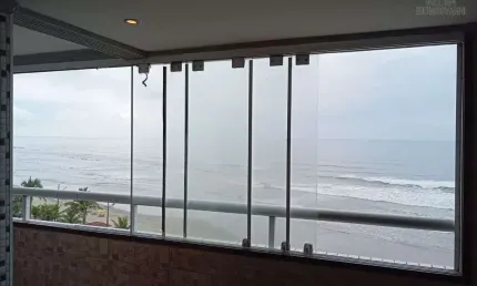 Apartamento frente e vista mar em mongaguá andar alto!!
