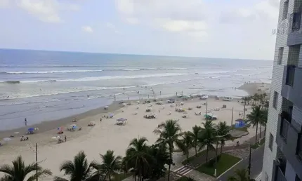 Apartamento com sacada gourmet 2 dormitórios frente mar na praia grande!