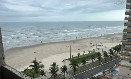 Apartamento em praia grande de 1 quarto com vista para o mar!