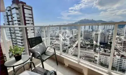 Apartamento com 1 quarto à venda, 44m² com lazer - campo grande - santos