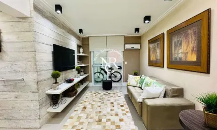 Apartamento á venda mobiliado, 76m², 2 suítes no bairro do gonzaga em santos