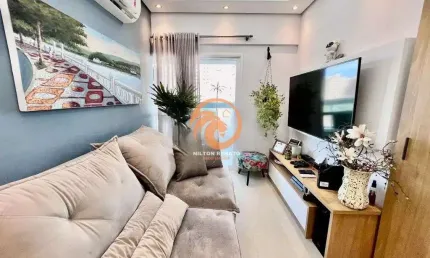 Apartamento á venda com 01 dormitório e lazer em Santos-SP