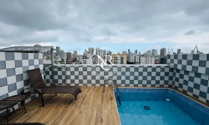 Cobertura duplex com 4 quartos à venda, 236m² - campo grande - santos