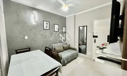 Sala living mobiliada e reformada na praia de são vicente-sp